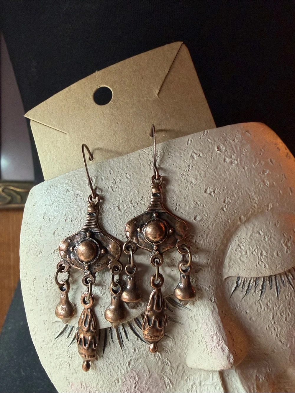 Antique-Style Copper Dangle Chandelier Earrings - Women Jewelry